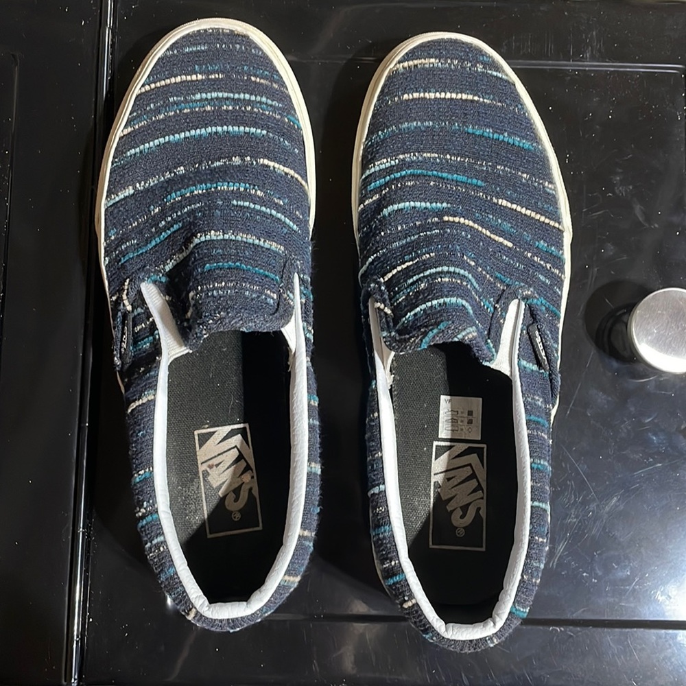 Unisex Slip on Vans Navy with Stripes